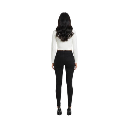 Yes Zee Maglia Corta Donna Allaccio Coulisse M446/BR00 Gesso