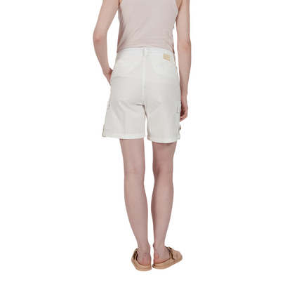 Yes Zee Pantaloncino Cargo Donna Laccetto in Vita P221 WV00 Bianco
