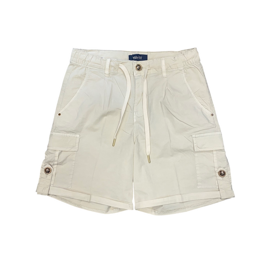Yes Zee pantaloncino cargo da donna con laccetto in vita 1322 P221 WV00 0222 beige