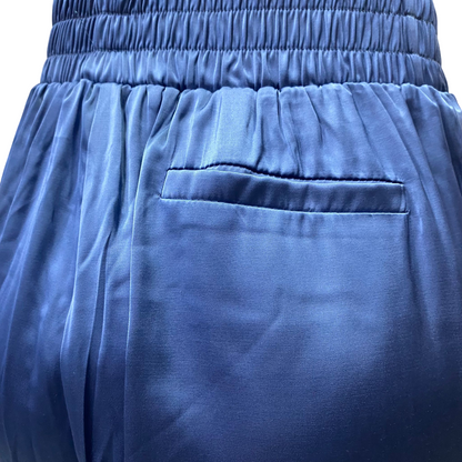 Yes Zee pantalone da donna morbido con coulisse in vita 1455 bluette