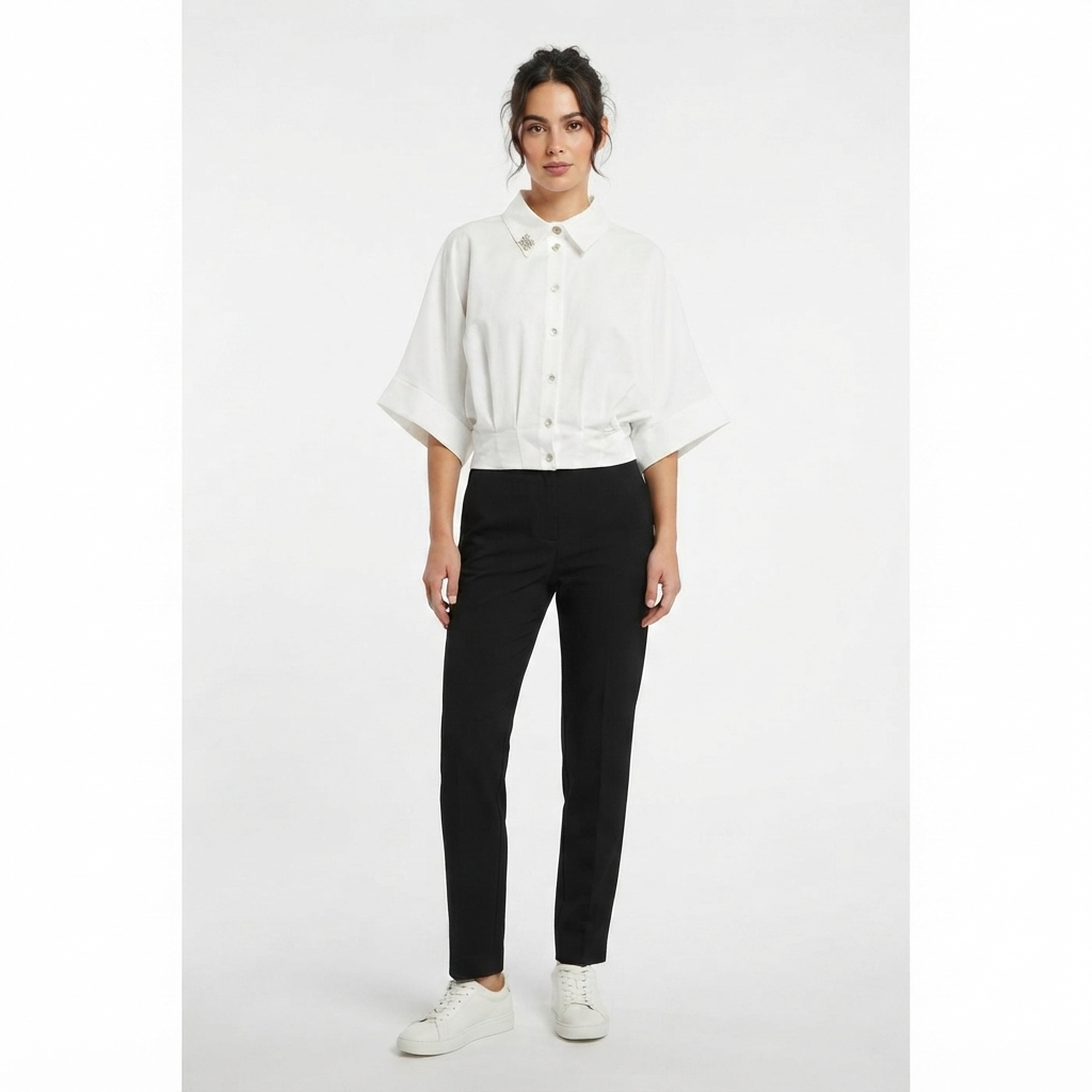 Relish Camicia kimono TRADY maniche tre quarti RDP2603207054 bianca