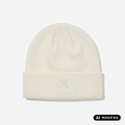The North Face Norm Beanie NF0A5FW1QLI Unisex Latte - Berretto con Risvolto