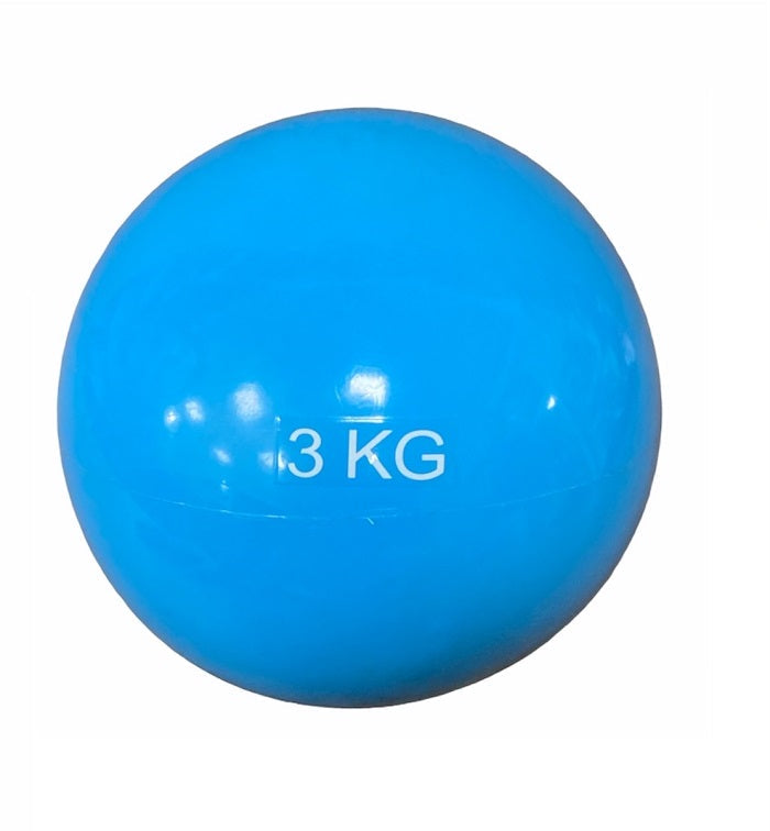 Contes Palla Appesantita Yoga 3kg Ø17cm Blu - Weighted Ball Pilates Stretching Riabilitazione Avanzata