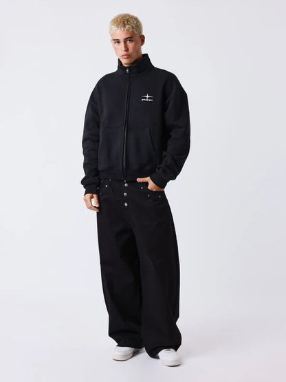 PXP Felpa uomo con zip e collo alto Essentials 2633209 BK nera