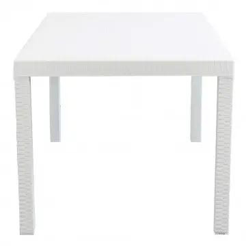 Tavolo Rettangolare Houston con Struttura in Plastica Stile Wicker, 150x90