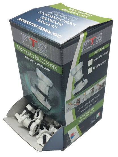 Morsetti Serracavo Block-Fix per Cavetto – 100 Pezzi in Scatola Dispenser