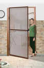 Hinged door mosquito screen 100x240 cm brown Priscilla, assembly kit
