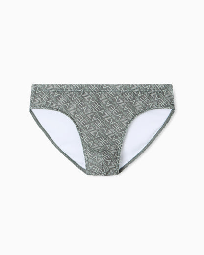 EA7 Emporio Armani Costume Slip Uomo Graphic Series Monogram Verde - 7M000501 AF21249 M7130