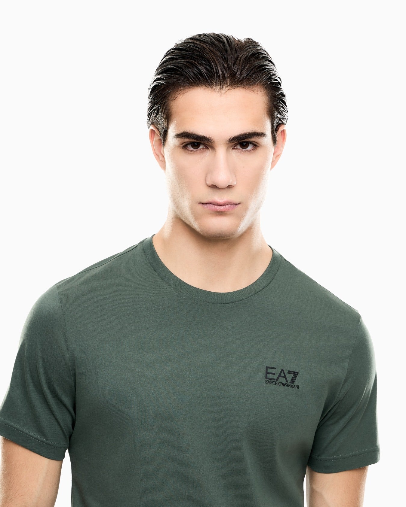 EA7 Emporio Armani T-shirt Uomo Verde Core Identity Cotone Pima 8NPT25 PJVPZ U7260