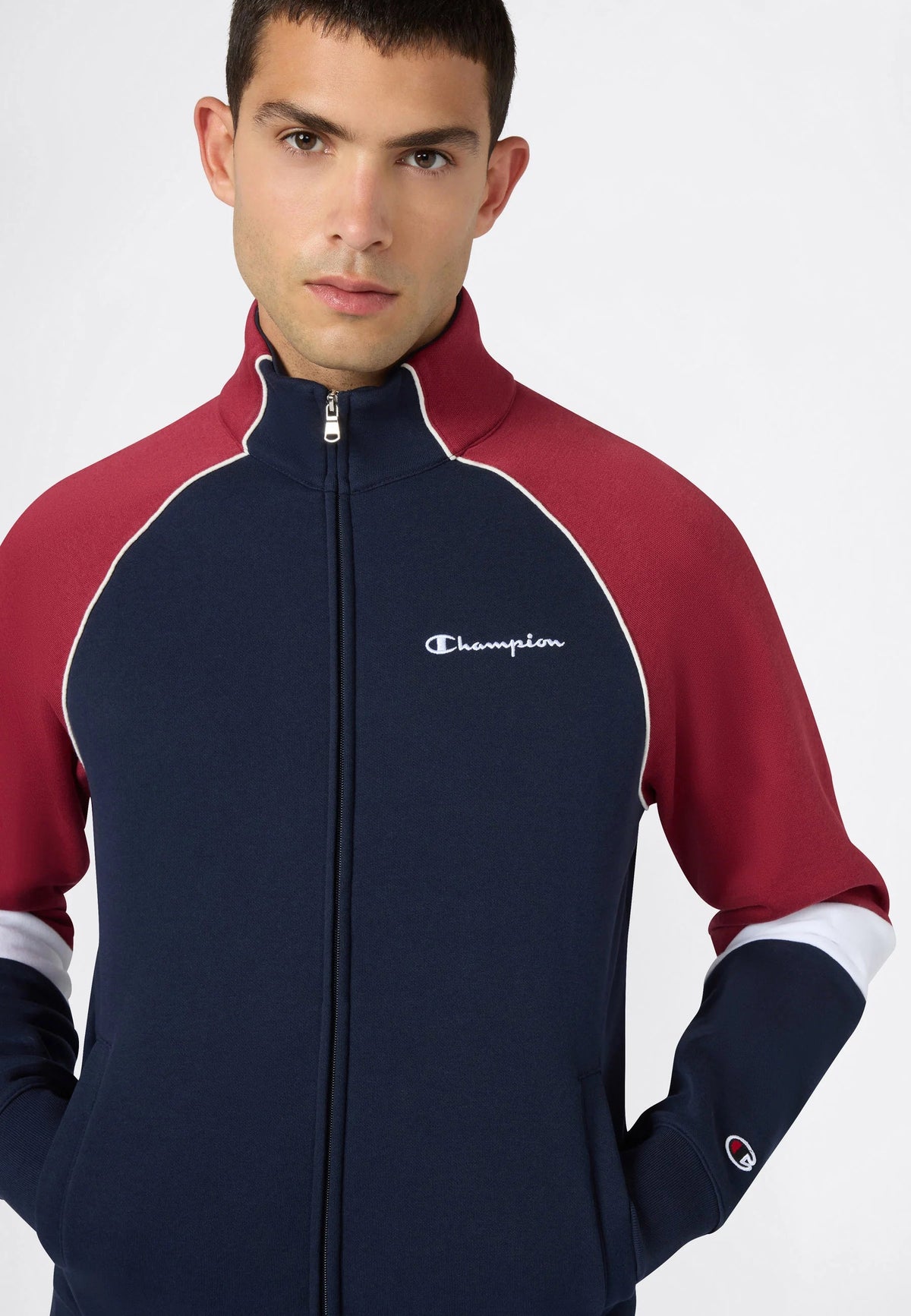 Champion Tuta Sportiva Uomo Fleece 222692-BS501 Blu-Rosso - Completo Sportivo