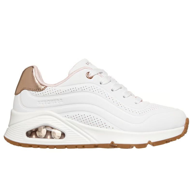 Skechers scarpa sneakers junior Uno Gen 1 Shimmer Wave 310286L/WHT bianca