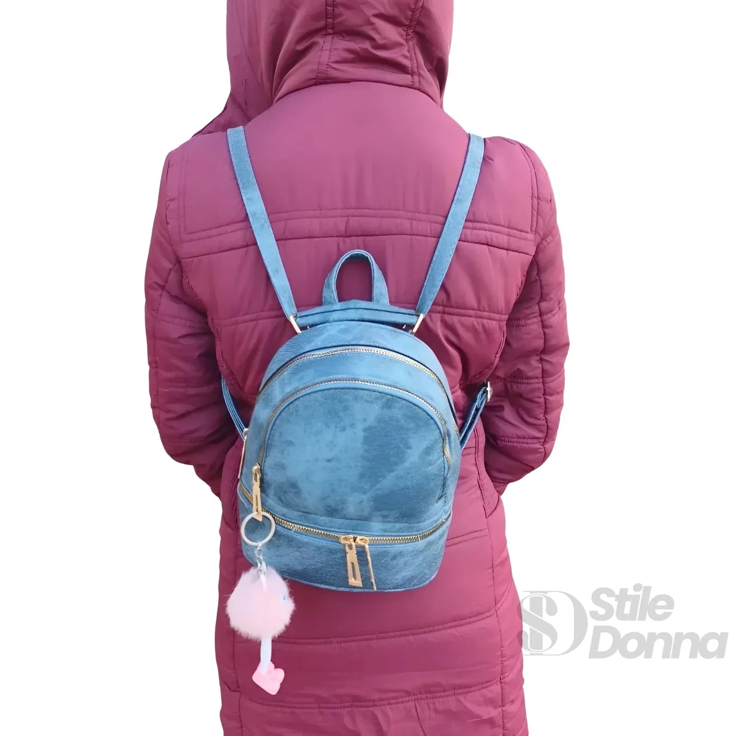 Stile Donna Bags - Zaino Mini in Denim Blu