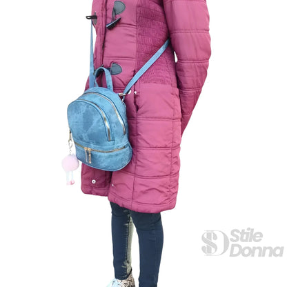Stile Donna Bags - Zaino Mini in Denim Blu