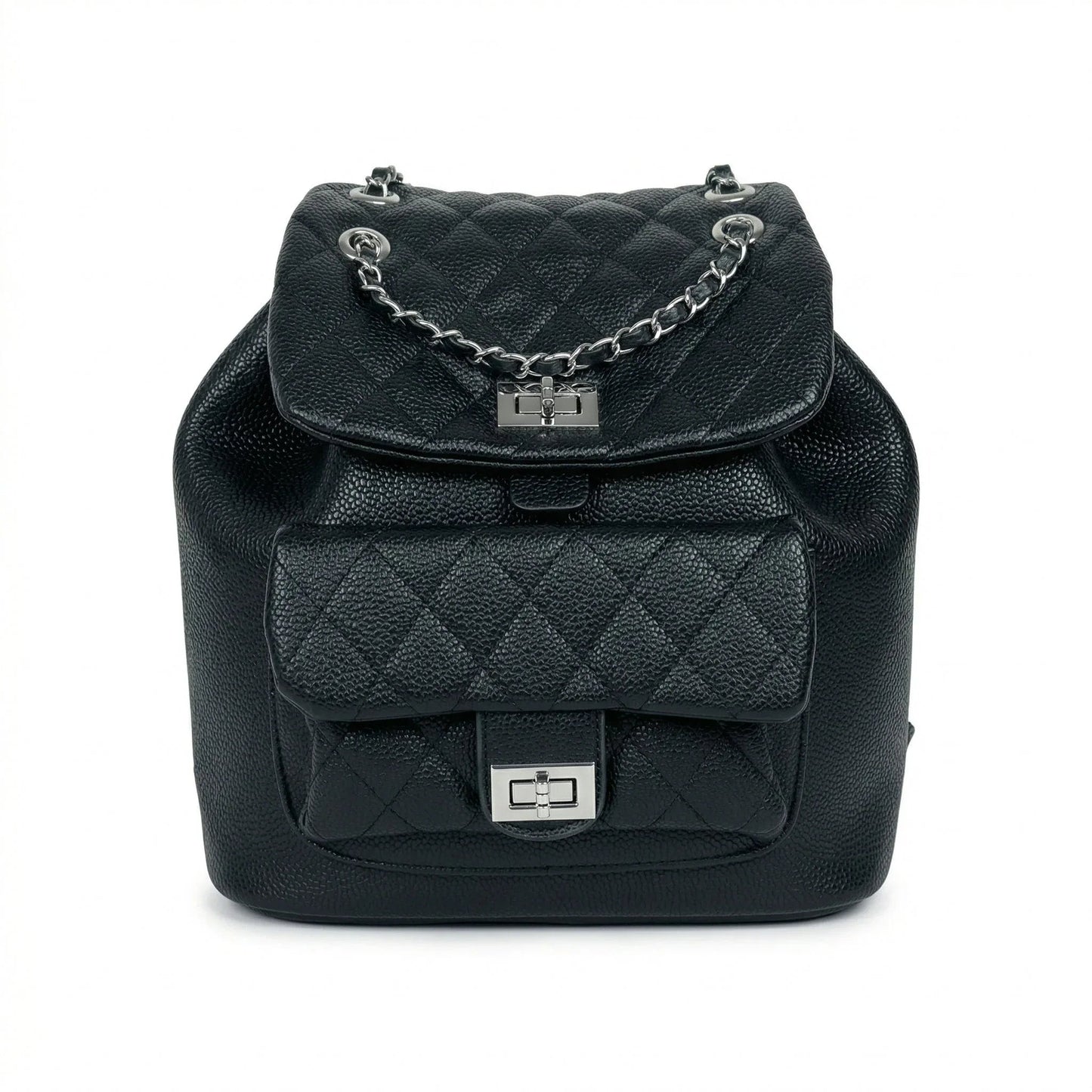 Stile Donna Bags - Zaino Trapuntato in Ecopelle Nera