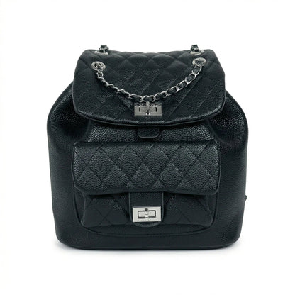 Stile Donna Bags - Zaino Trapuntato in Ecopelle Nera