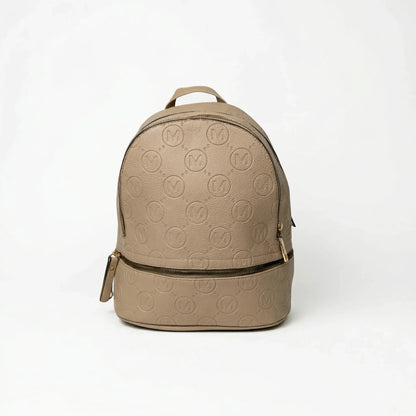 Stile Donna Bags - Zaino Beige e Nero con Monogramma