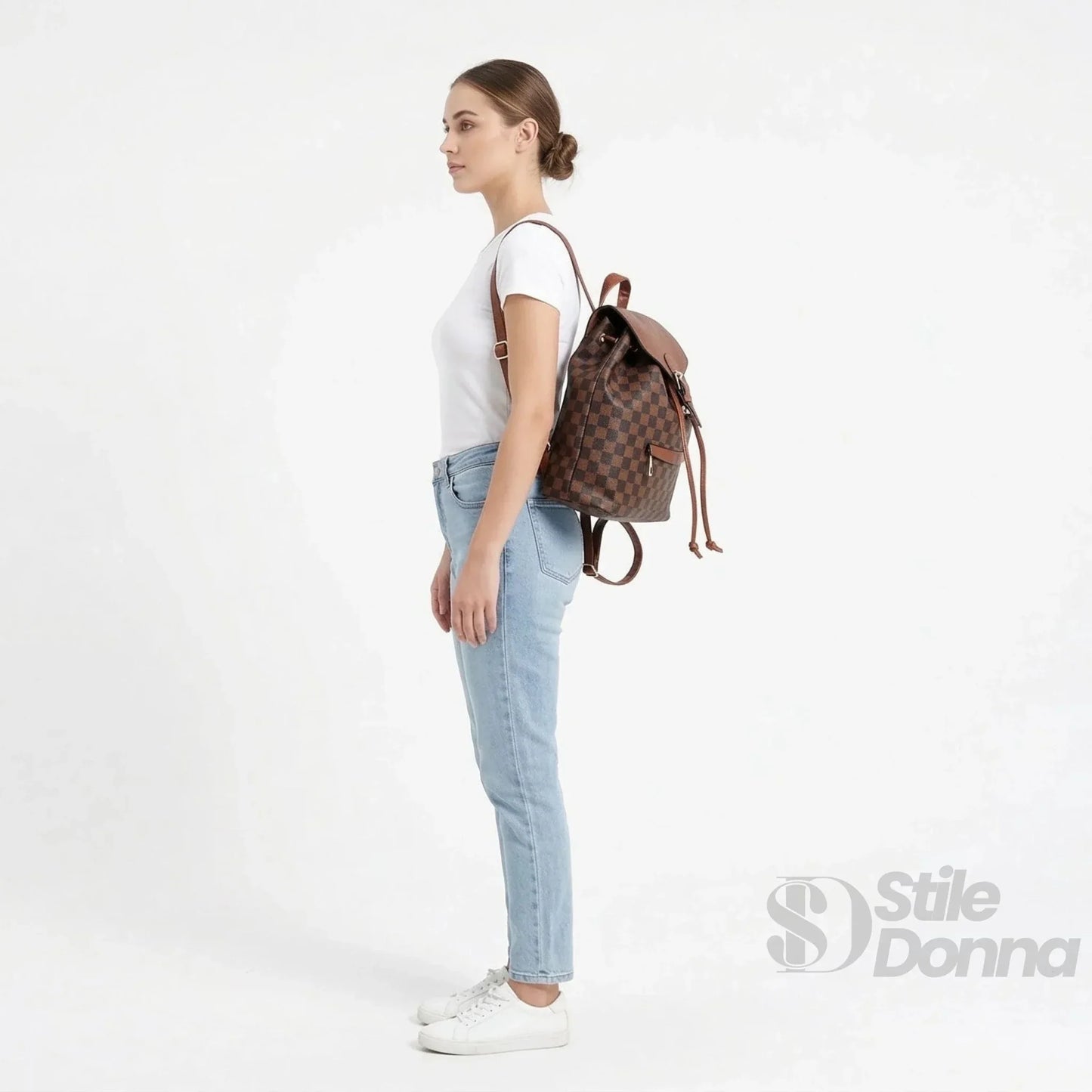 Stile Donna Bags - Zaino in Ecopelle Marrone