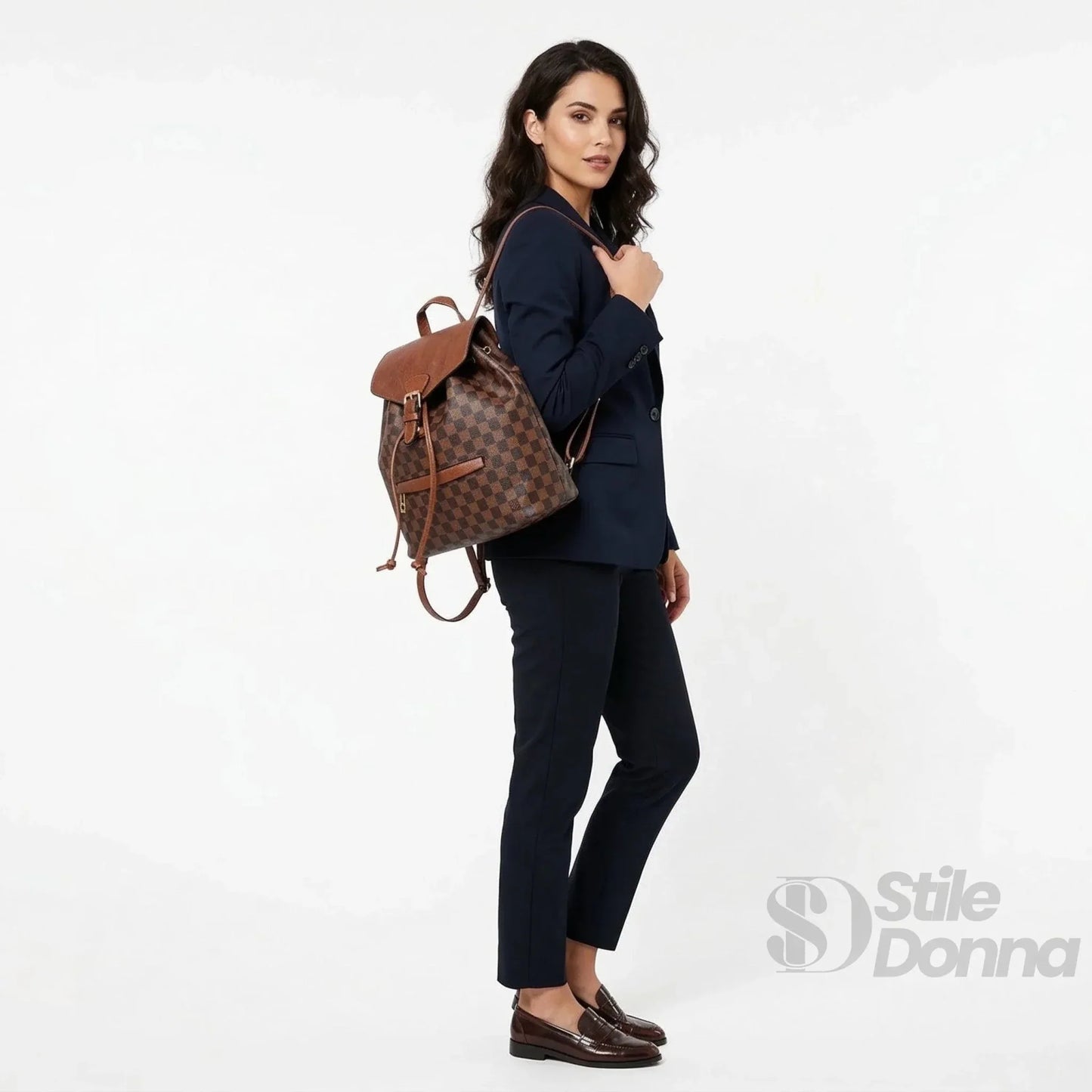 Stile Donna Bags - Zaino in Ecopelle Marrone