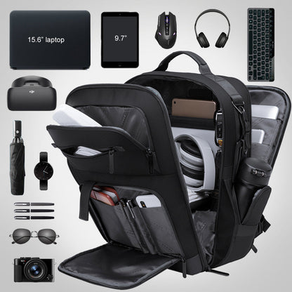 Zaino Uomo da Viaggio Impermeabile in Tessuto Capiente Porta PC