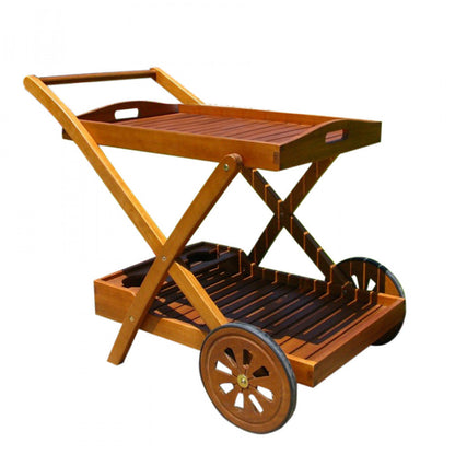Carrello portavivande Trolley bar in Legno di Acacia massiccio