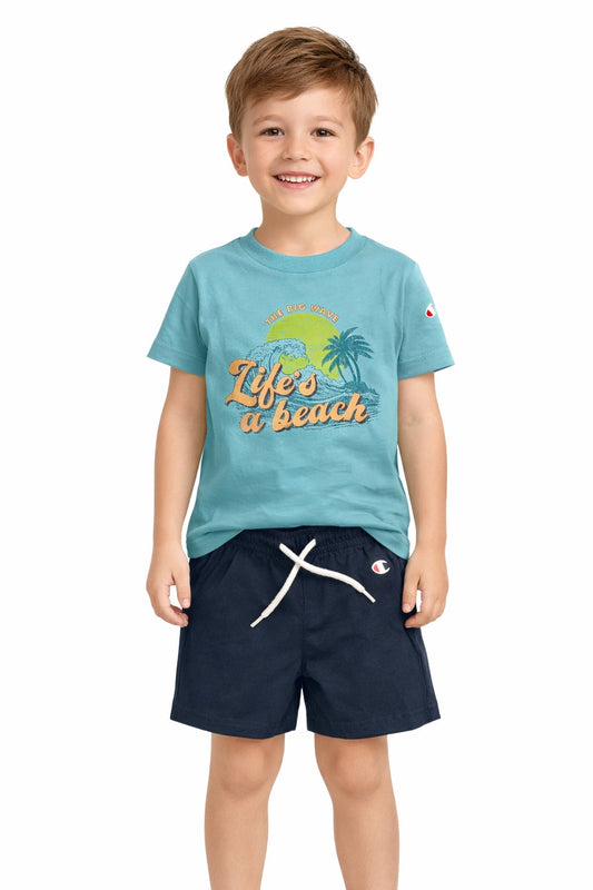 Champion Set Bambino Maglietta e Pantaloncino 307584 BS225 - Blu Navy
