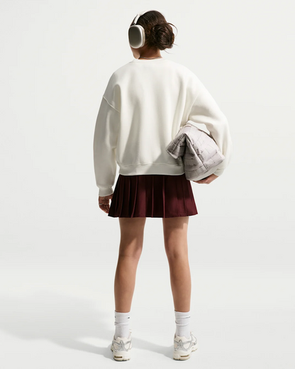 Nike Sportswear Studio Felpa boxy a girocollo in fleece – Ragazza IM5098-133 bianca
