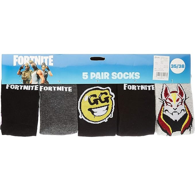 Cerdà Socken (Fortnite) 5 Paar Baumwollsocken Jungen Unisex 35-38 Geschenkbox