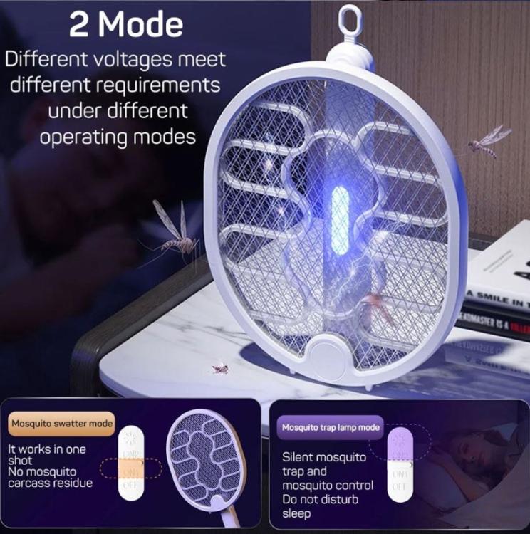 Elektrische Mückenklatsche Akku LED UV Mückenfalle Fliegenfalle