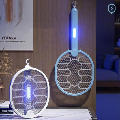 Elektrische Mückenklatsche Akku LED UV Mückenfalle Fliegenfalle