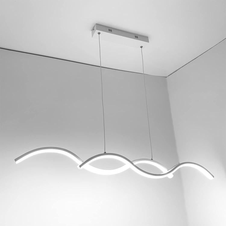 Lampadario A Sospensione Moderno Led Soffitto 25W Cucina Soggiorno Bianco Freddo