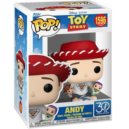 Funko Pop ! Disney Pixar - Toy Story (1596) Andy W/ Woody E Buzz 9cm