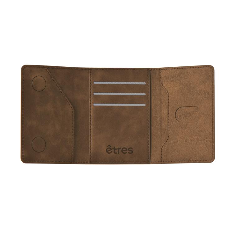 Etres Smart Wallet Schlanke Brieftasche Kreditkartenhalter iPhone Mag Safe Braun