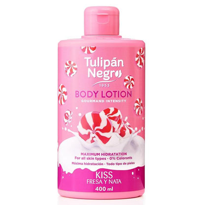Tulipan Negro Bodylotion Feuchtigkeitscreme (Kuss Sahne & Erdbeere) 400ml