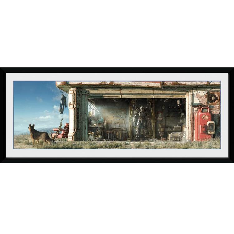 ABYSTYLE: FALLOUT 4 (GARAGE) GERAHMTES POSTER BILDERRAHMEN DRUCK 30x76 cm