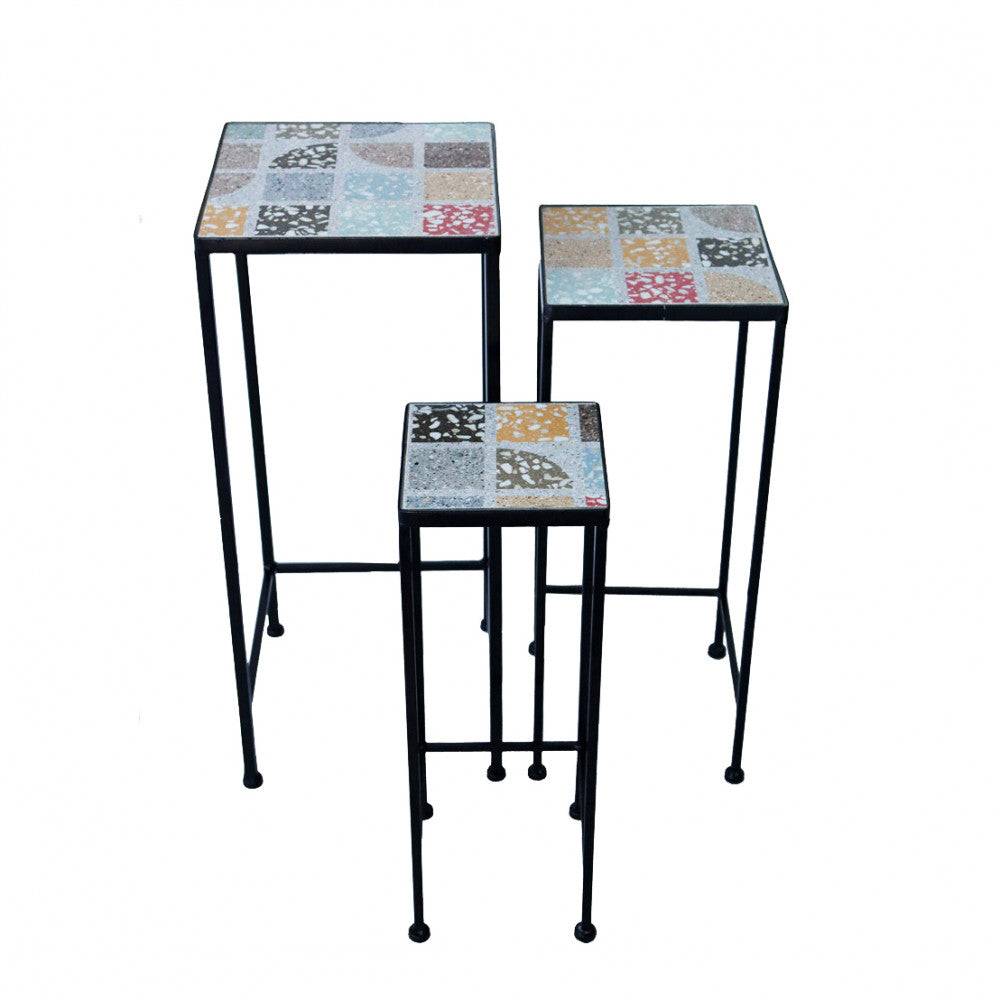 Set di 3 Fioriere Quadrata Nike - Ceramica, Multicolore, Dimensioni Varie
