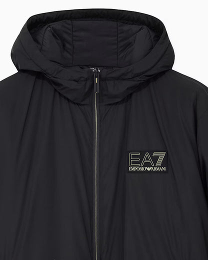 EA7 Armani Giubbino Premium Label over con cappuccio e logo 7M002102 AF25750 UC001 nero