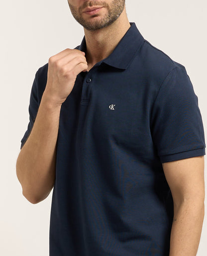 Calvin Klein Polo classica da uomo in piqué misto cotone LV040EM269 CEF blu