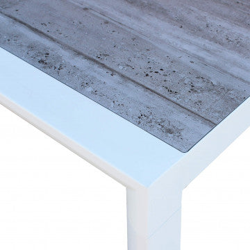 Tavolo Carson 195 x 90 - Struttura in alluminio con piano in ceramica effetto legno