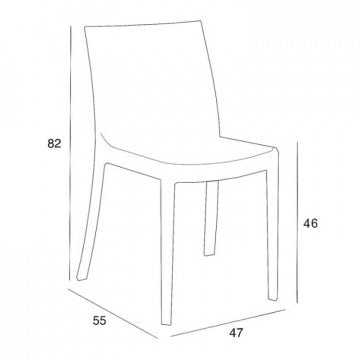 Sedia Matrix - Sedia impilabile in polipropilene con tappi antiscivolo cm 55 x 47 x 82 h
