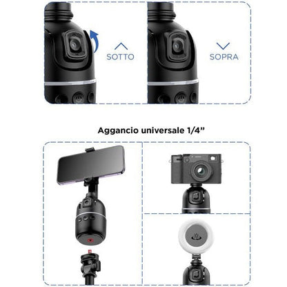 Stativkopf für Smartphone mit 360-Grad-Gesichtsverfolgung