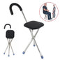 Crutch Walking Stick with Foldable Stool Seat Chair for Seniors