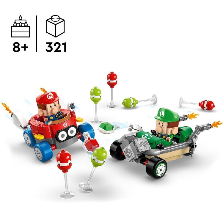 Lego - Super Mario Kart 72034 (Baby Mario Vs Baby Luigi) Set mit Figuren 321 Teile 8+