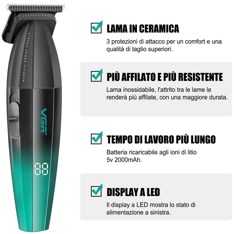 Vgr Salon Series V-906 Regolabarba Rasoio Trimmer Regola Barba SuperZero Display