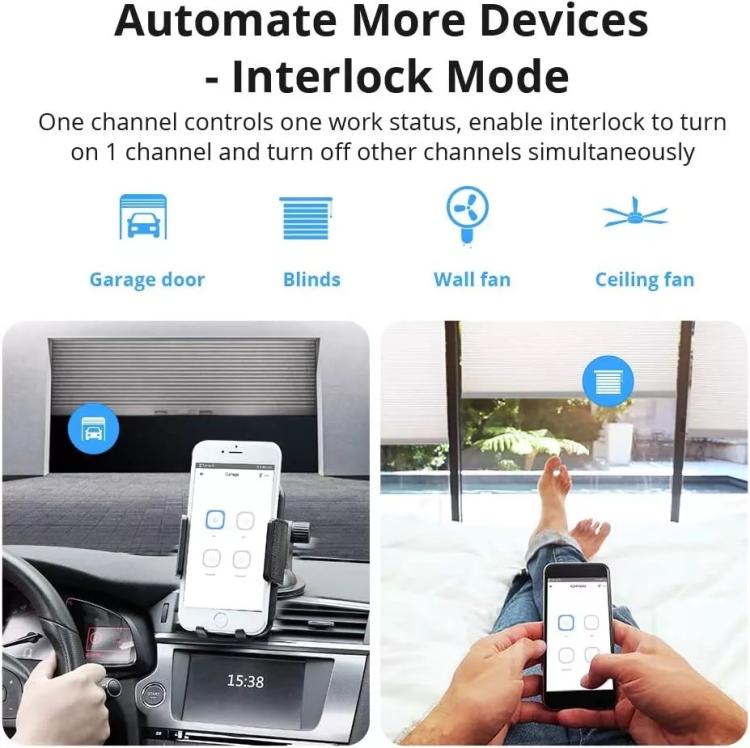 Sonoff 4Ch R3 4-Kanal Relais Smart Home WLAN Schalter Alexa Google Timer