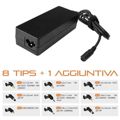Techmade Alimentatore Universale Notebook 90W 90 Watt 9 Tips Laptop Computer Pc