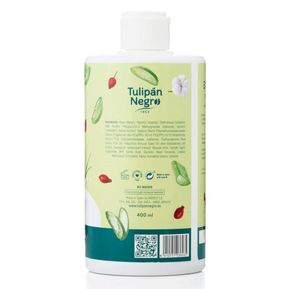 Tulipan Negro Körperlotion Creme (Aloe Vera Baumwolle und Rose) 400ml Regenerierend