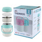 Thermos Food Jar Thermal Lunch Container Stainless Steel Cooler Bag 2 L