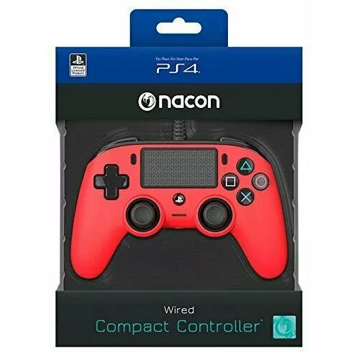 Nacon Controller Wired Pad Playstation 4 Ps4/Pc Kabelgebundener USB-Joypad Rot (Red)