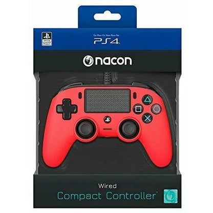 Nacon Controller Wired Pad Playstation 4 Ps4/Pc Kabelgebundener USB-Joypad Rot (Red)