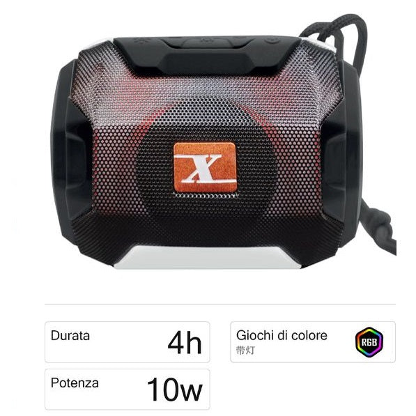 TRAGBARER LAUTSPRECHER 10W BLUETOOTH UKW-RADIO SD USB MP3 SMARTPHONE LAUTSPRECHER LED tg-162